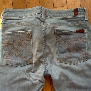 7 For All Mankind Faded Blue Boot Cut Jeans